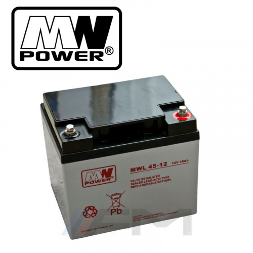 Акумулаторна тягова батерия MW POWER AGM - MWL 45Ah 12V